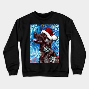 Chocolate Labrador Santa Crewneck Sweatshirt